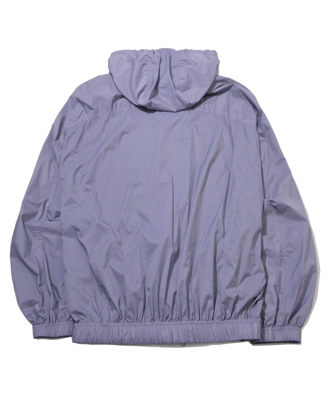 Authentic High-Neck Double-Button Oversized Hooded Windbreaker [Purple]