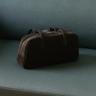 SUEDE BOWLING SHOULDER BAG BROWN