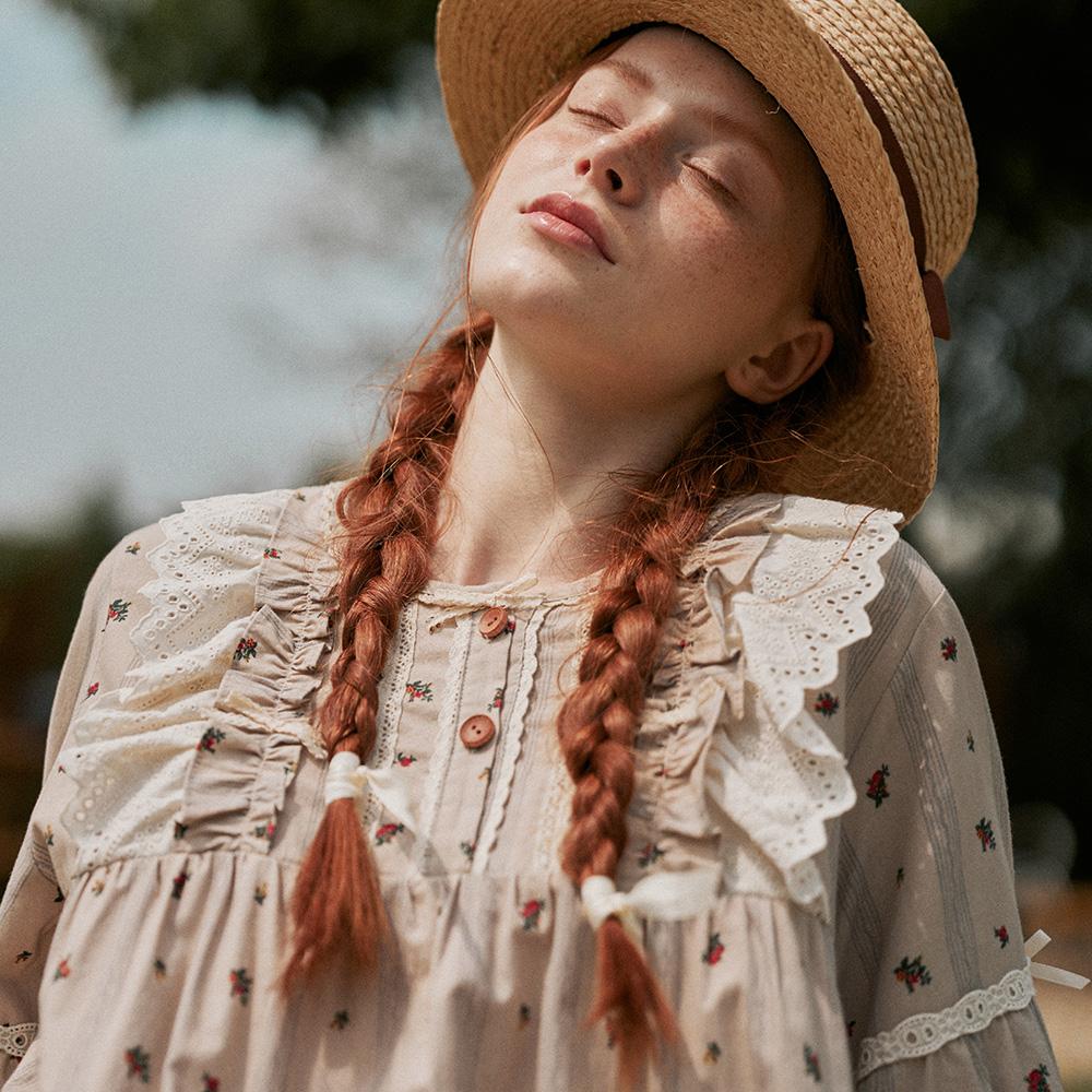 울랄라파자마 앤의 소나기 긴팔 원피스 베이지 (32수)