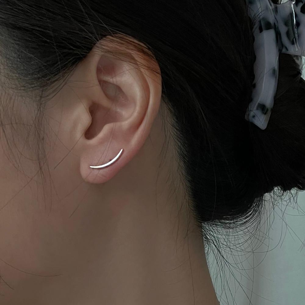 nudea - 누데아 초승달 이어클라이머 이어클립 귀걸이silver925