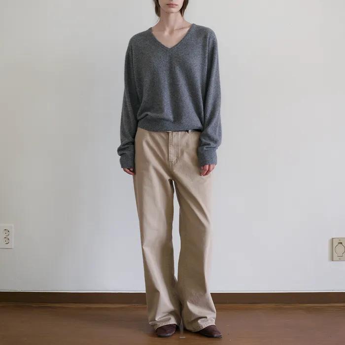 [5th] Tone Cotton Denim_Beige