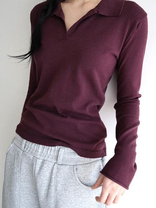 regular collar knit, 3color