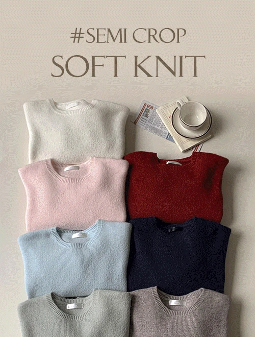 [자체제작/S-L]#가을🍂 블루밍 소프트 세미크롭 니트