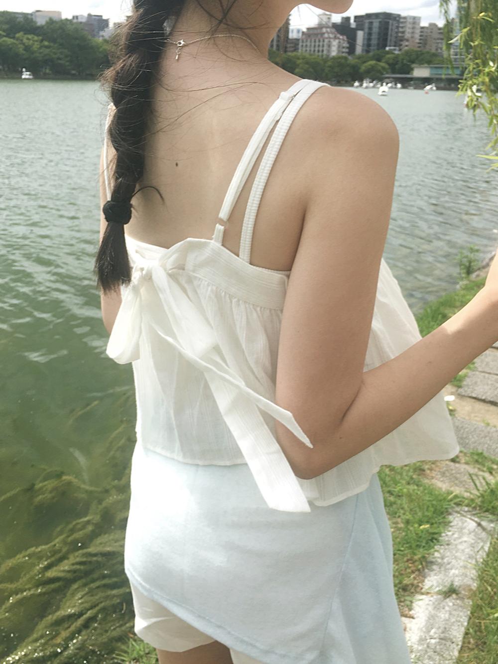 뮤트크레메 [휴가룩/나시블라우스] 페이 sleeveless blouse