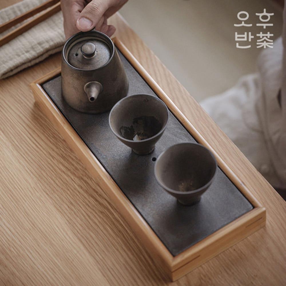 빈티지 소형 다도 차판 작은 1인 차반 다반 다도 찻상 퇴수기 다기 보이차