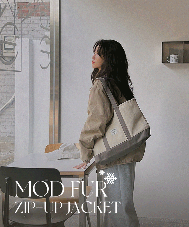 모드 퍼 집업 자켓 - 4color