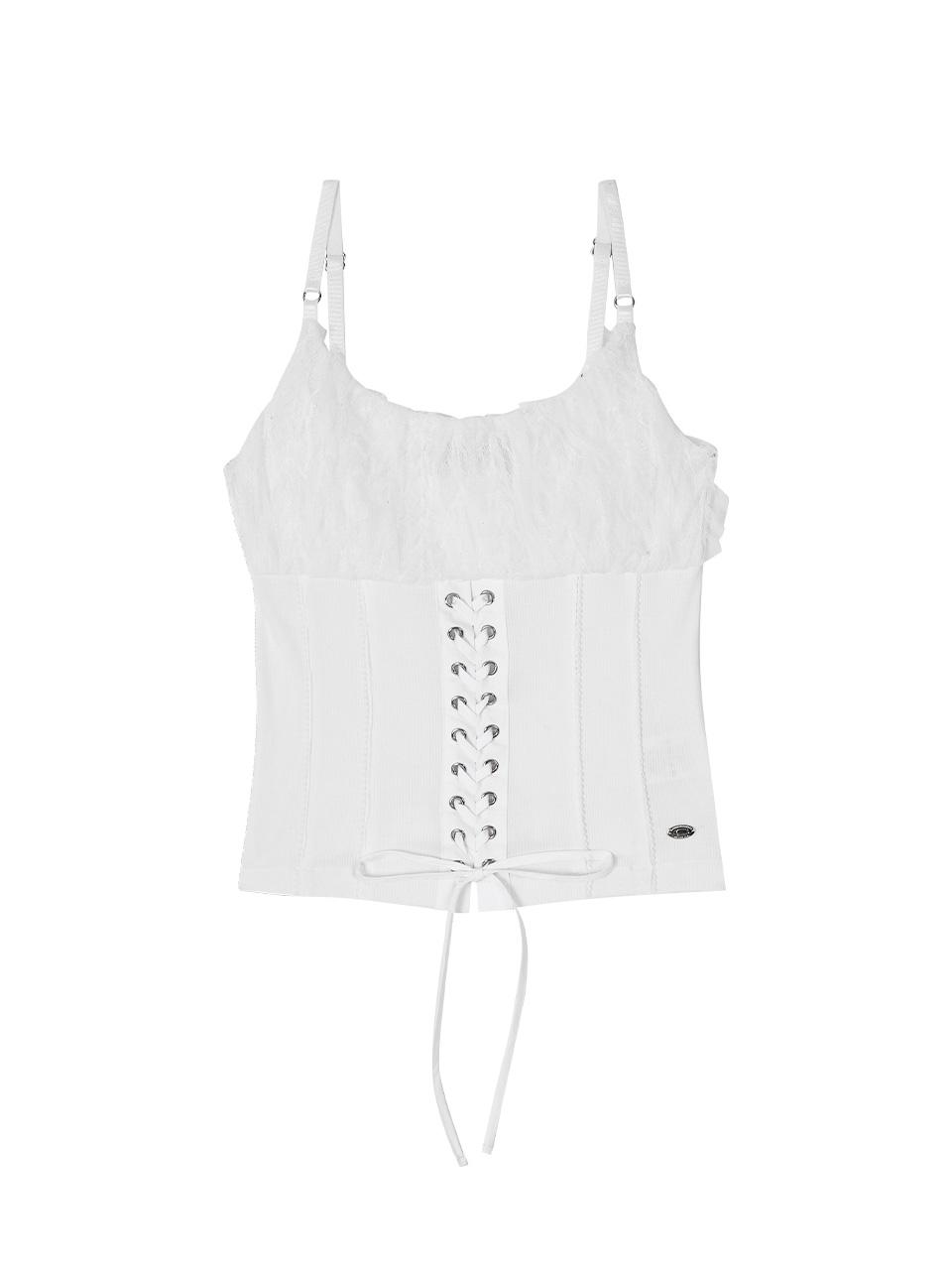 LACE CORSET SLEEVELESS TOP_WHITE