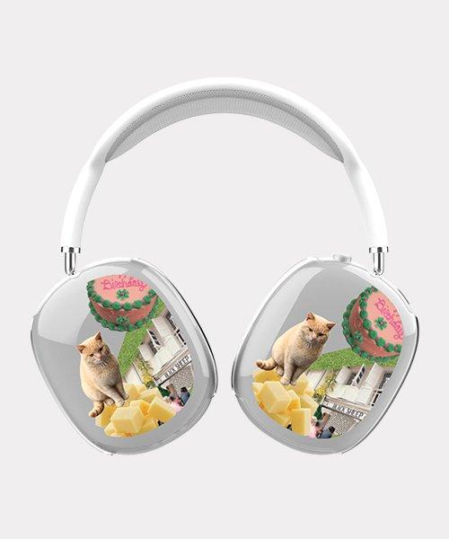 lazy cat 디자인 [clear 에어팟맥스케이스]