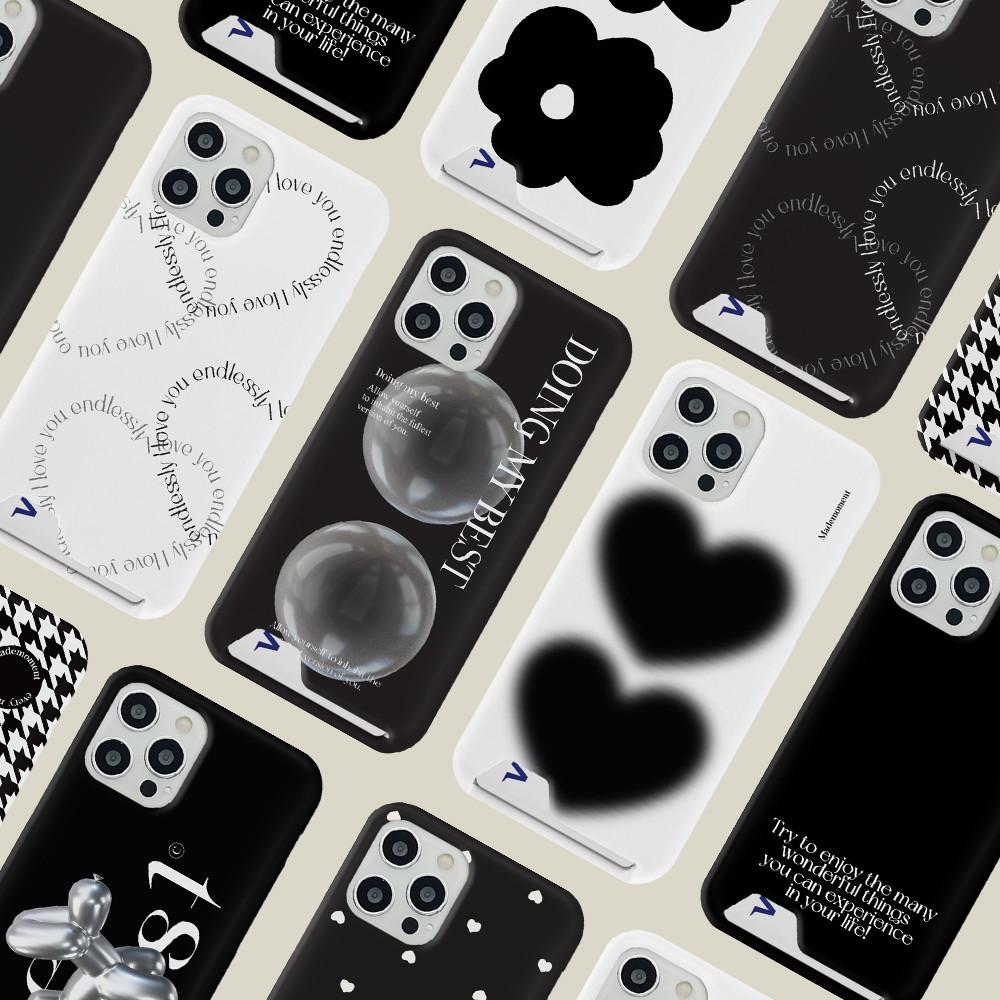 블랙 디자인 [카드수납 폰케이스] 모음전