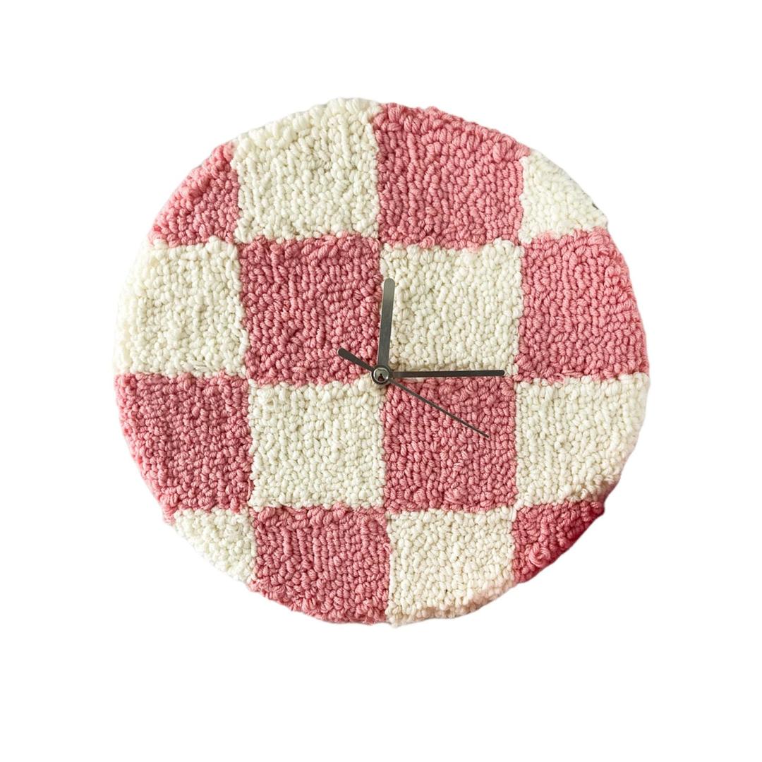 체커보드 무소음 터프팅 벽시계│checker silent tufting wall clock