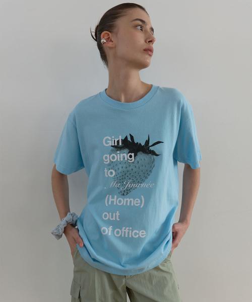 M STRAWBERRY SHORT SLEEVE T-SHIRT_SKY