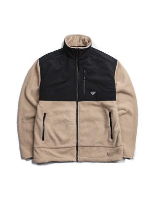 Fleece Zip-up Jacket -Sand Beige-