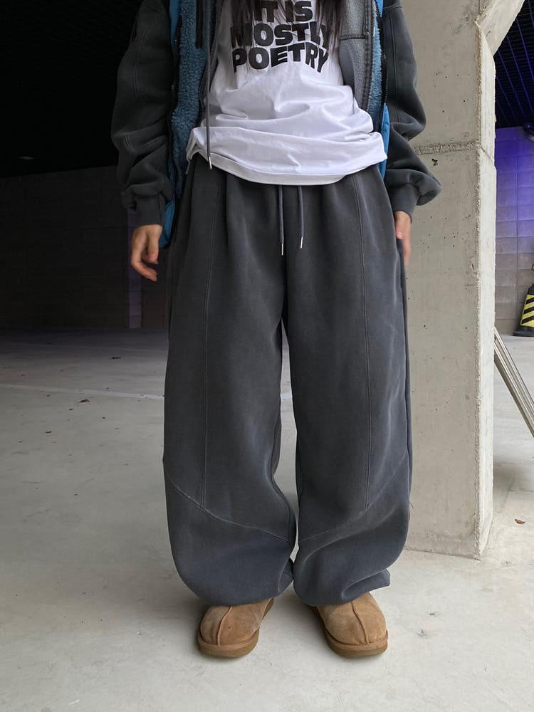 [MD pick!] (2 color) 피그먼트 기모 절개 스웻팬츠 Pigment Napping Incision Sweatpants