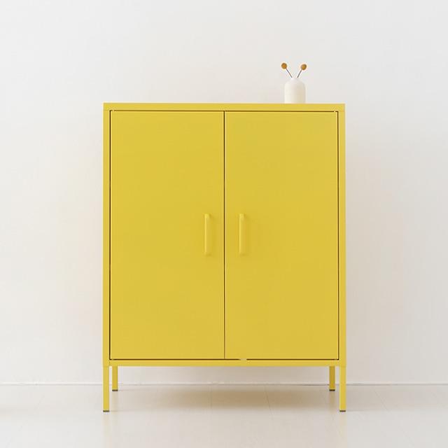 마켓비 MKB 캐비넷 모던세로중 2문 수납장 8001015 옐로우 0778.4924 당일발송