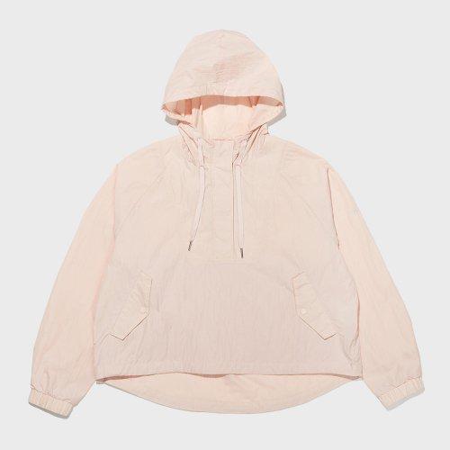 트래블 여성용 크롭 아노락 재킷 LIGHT PINK