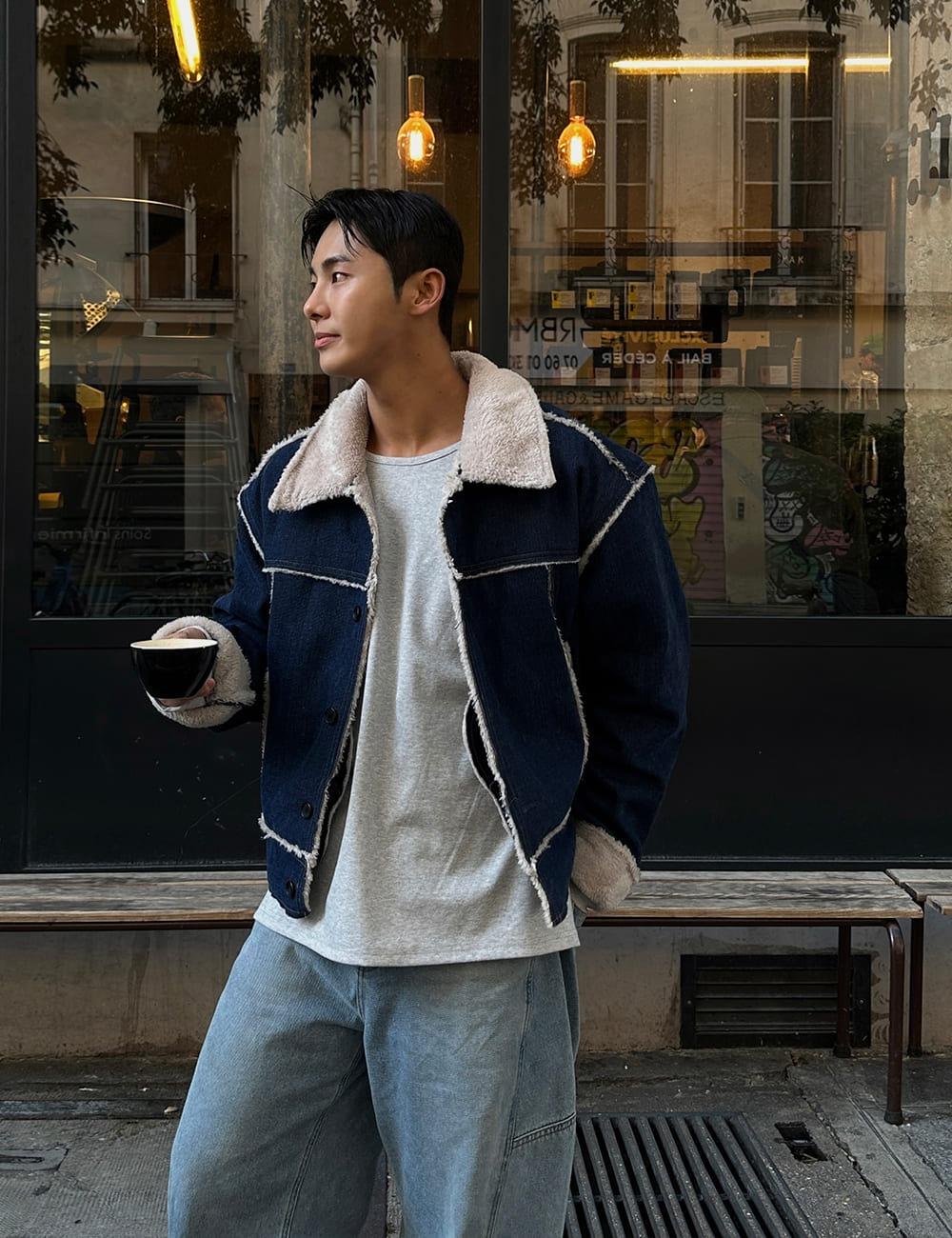 [덤블안감] 메종 생지 데님 무스탕(2color)