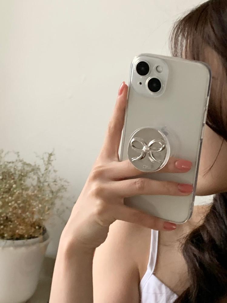 [오히 made] 리에 리본 진주 실버톡