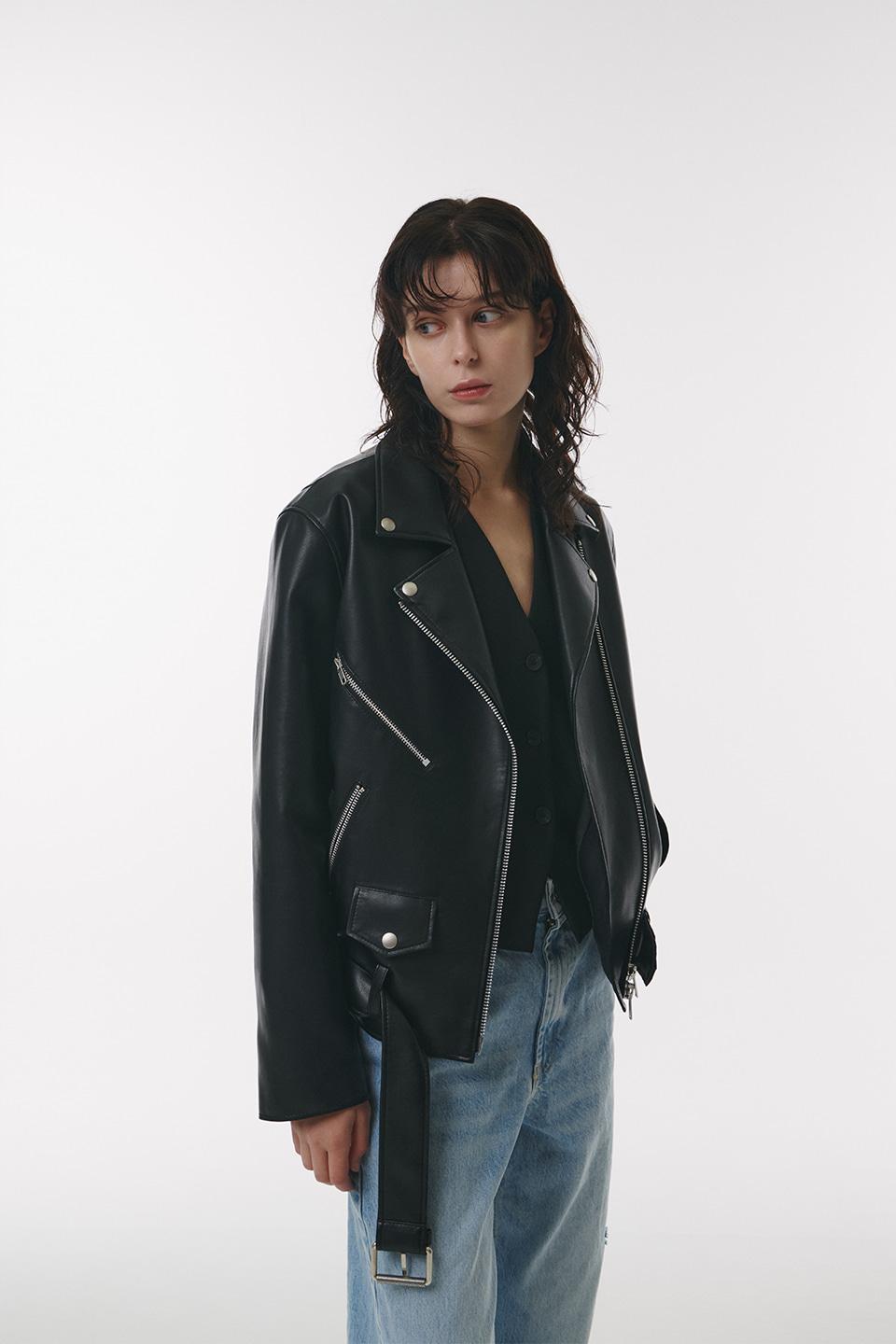 FAUX Leather Double Rider Jacket