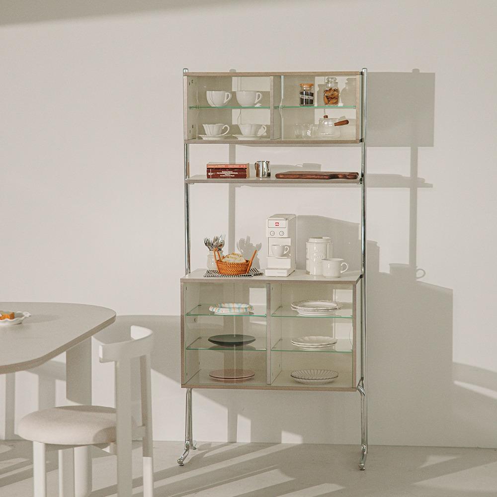 고트 유리 월 캐비닛 (키친형)