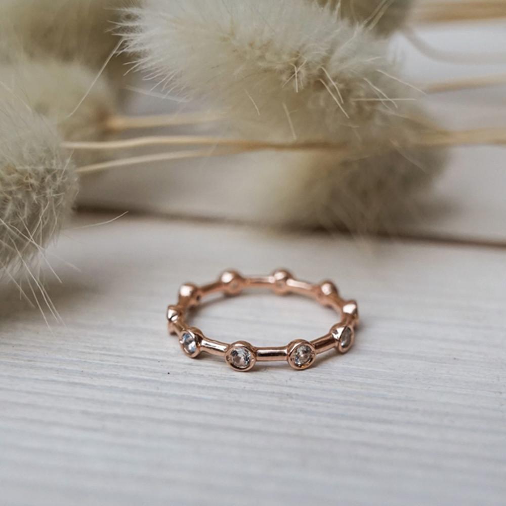 14k 아쿠아마린 레이어드 묵주반지