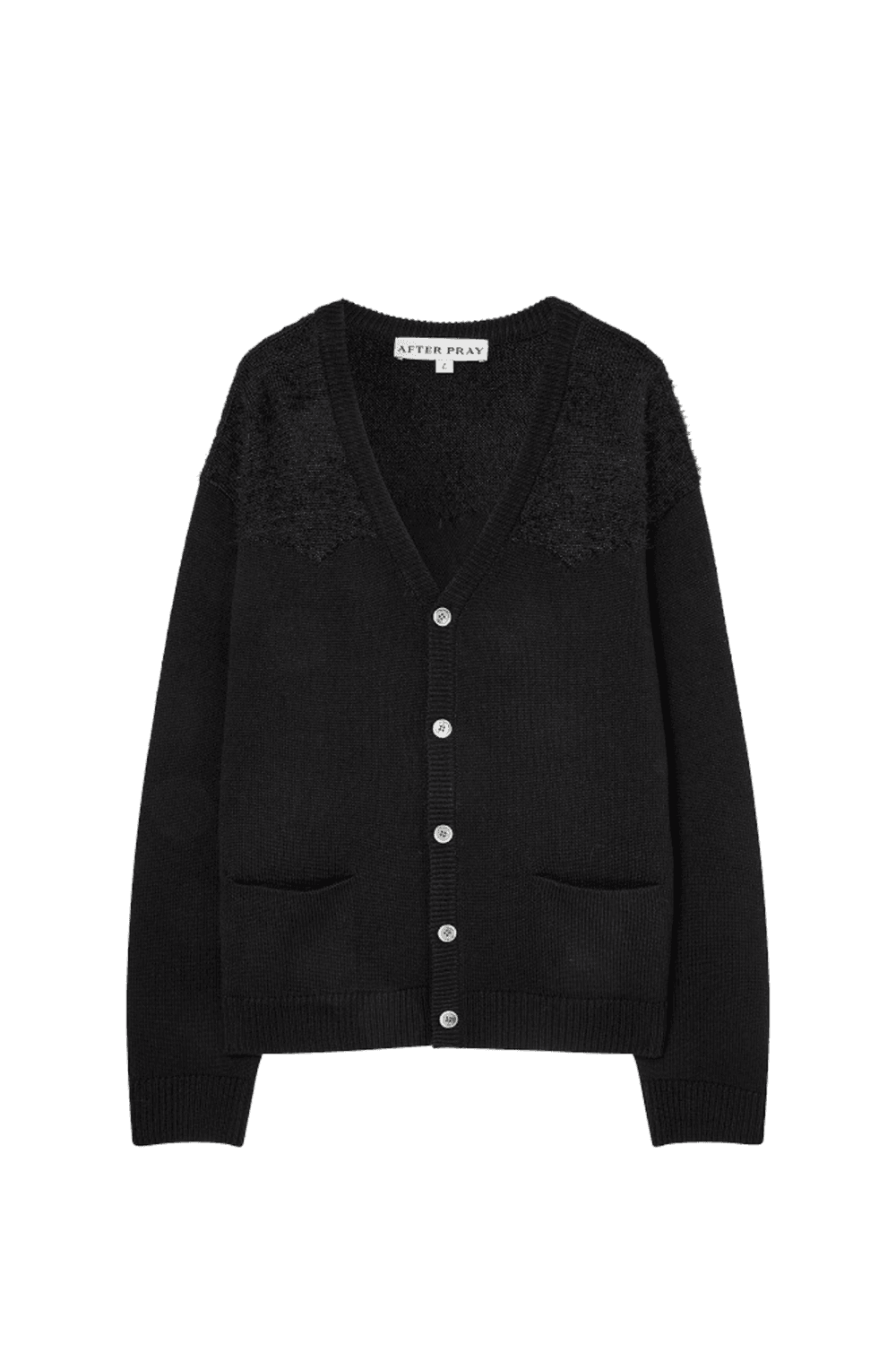 원티드 웨스턴 요크 브이넥 카디건 블랙