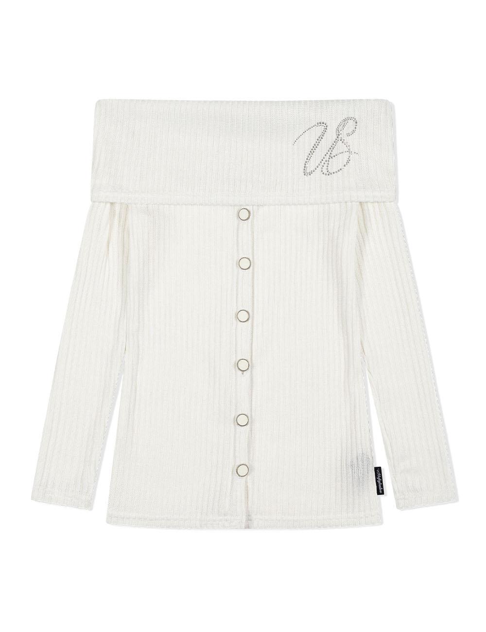 BEAD KNIT OFF-SHOULDER(WHITE)