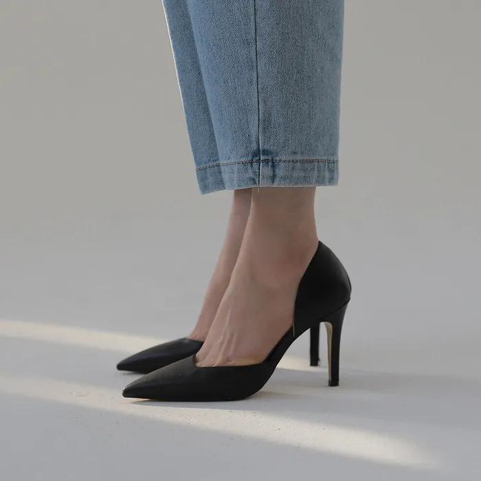 Cut-out stiletto pump shoe - 4color 7cm 9cm 스틸레토힐 펌프스