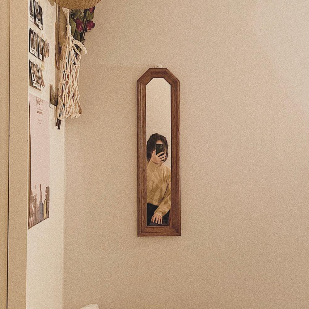 빈티지 무드의 원목 벽거울, 슬림72cm