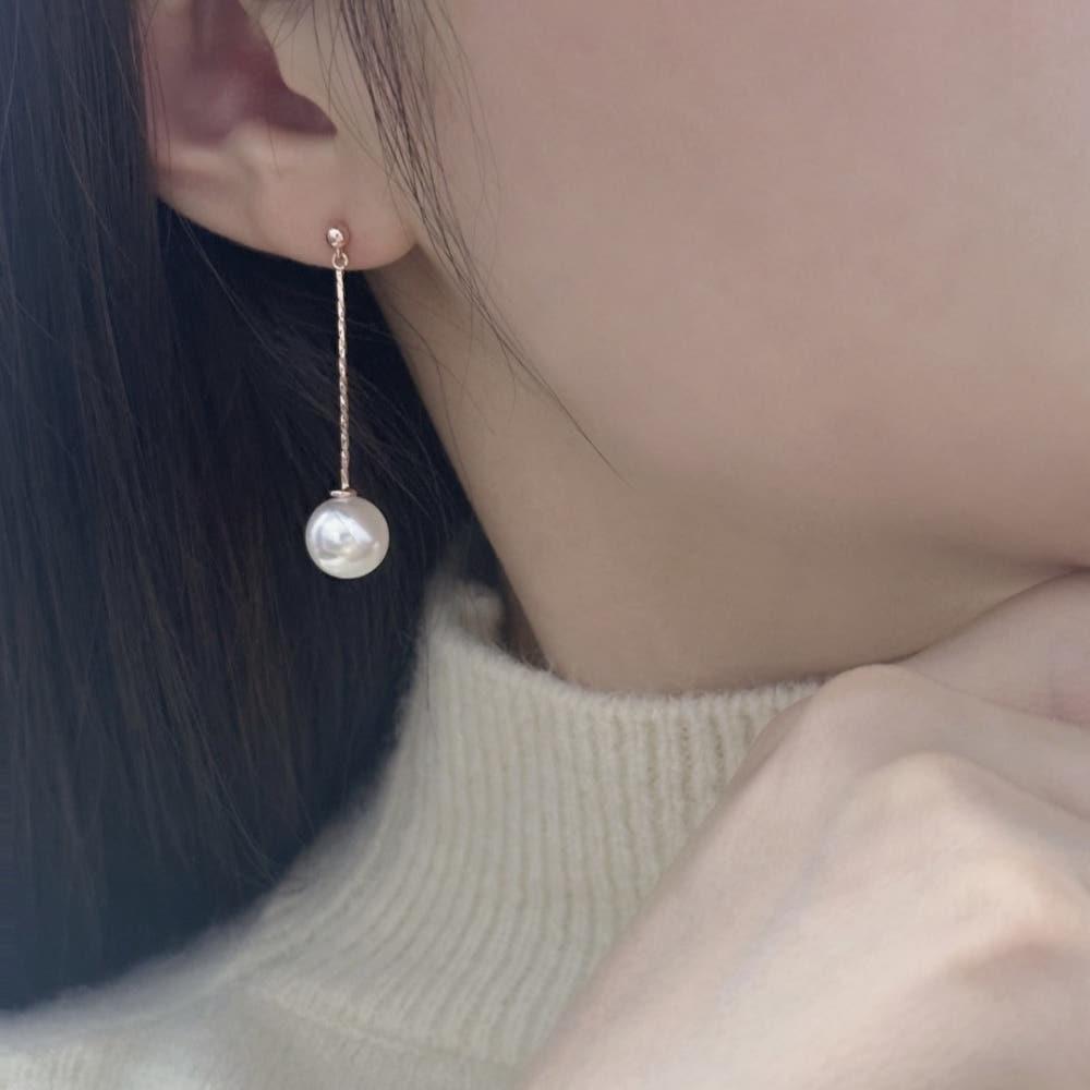[데이엔더/실버925] 이자벨 진주 드롭 귀걸이