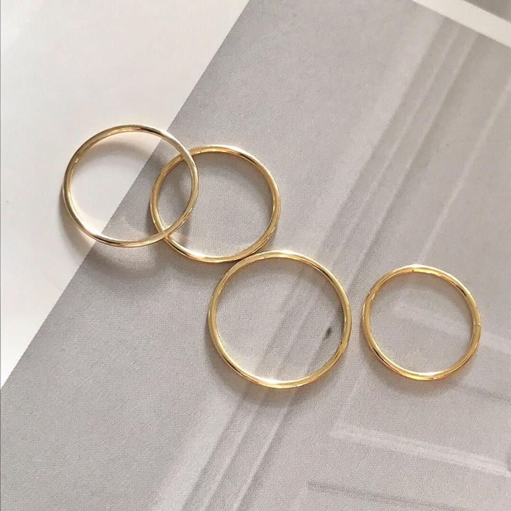 토프 데일리 반지 세트 - 925 실버 실 링 민자 반지 세트 (5, 9, 11, 13호)