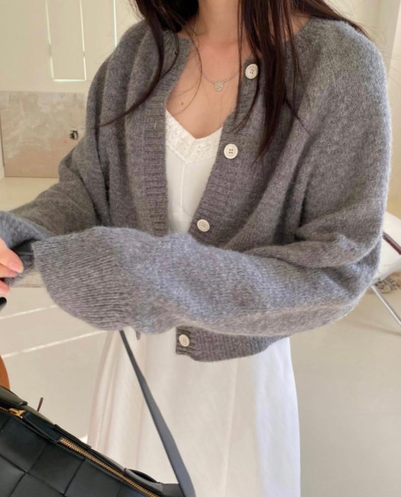 알파카 라운드 나그랑 울 가디건(3color)