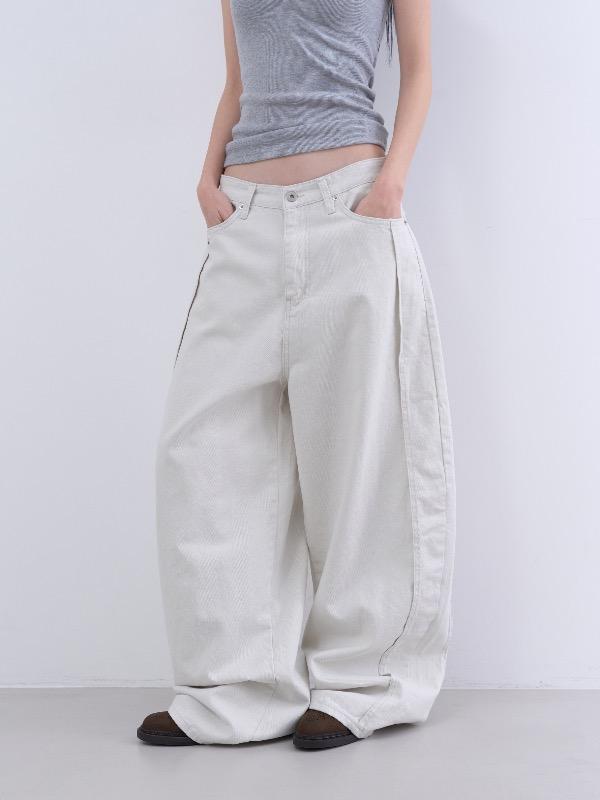 side cut out wide pants