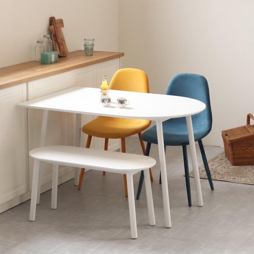 [국내제작 EO]비알프렌드 화이트 라미네이트 반타원 식탁 디디테이블