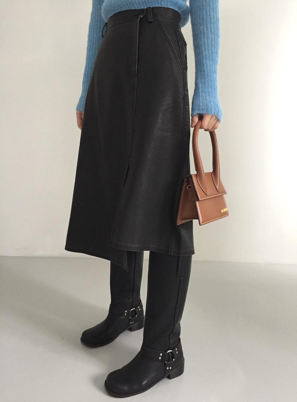 VINTAGE LEATHER SK 빈티지 레더 스커트