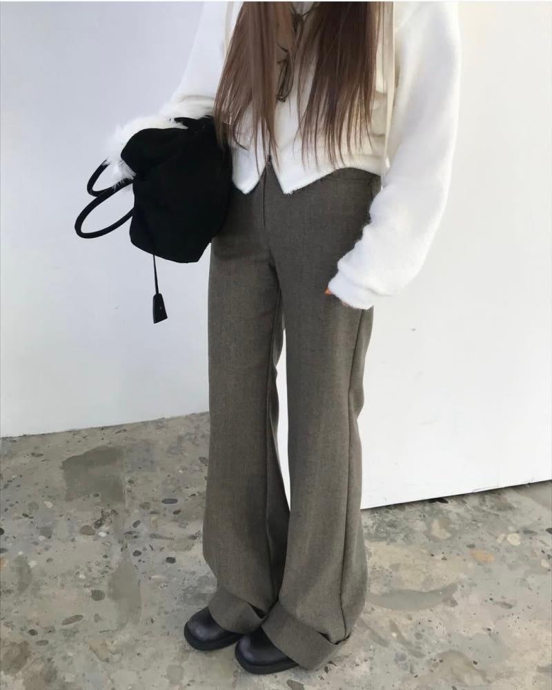 (차콜 M 당일출고)HERRINGBONE WOOL PANTS 헤링본 울 팬츠