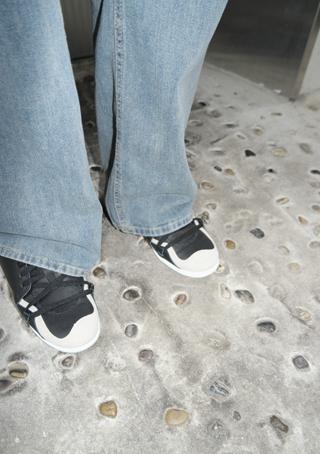 cross leather sneakers (2colors)