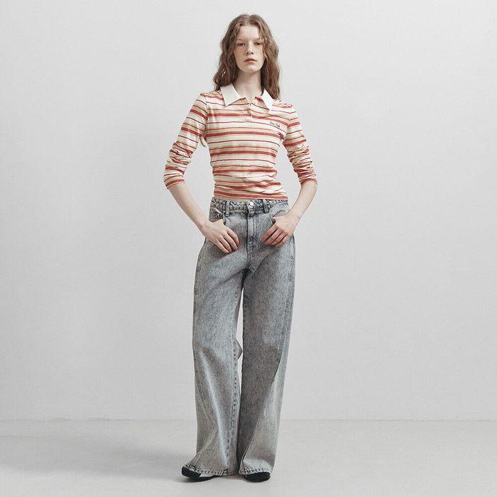 Vintage Wide Denim Pants in L/Grey VJ5SL403-11