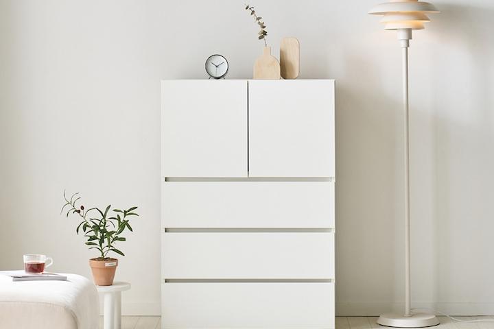 조아 도어 서랍장 800 (화이트)