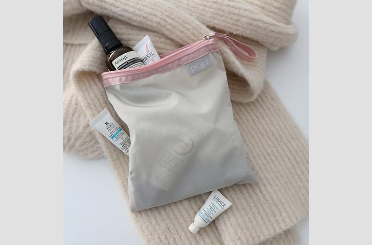 [projet] flat pouch (pink grey)