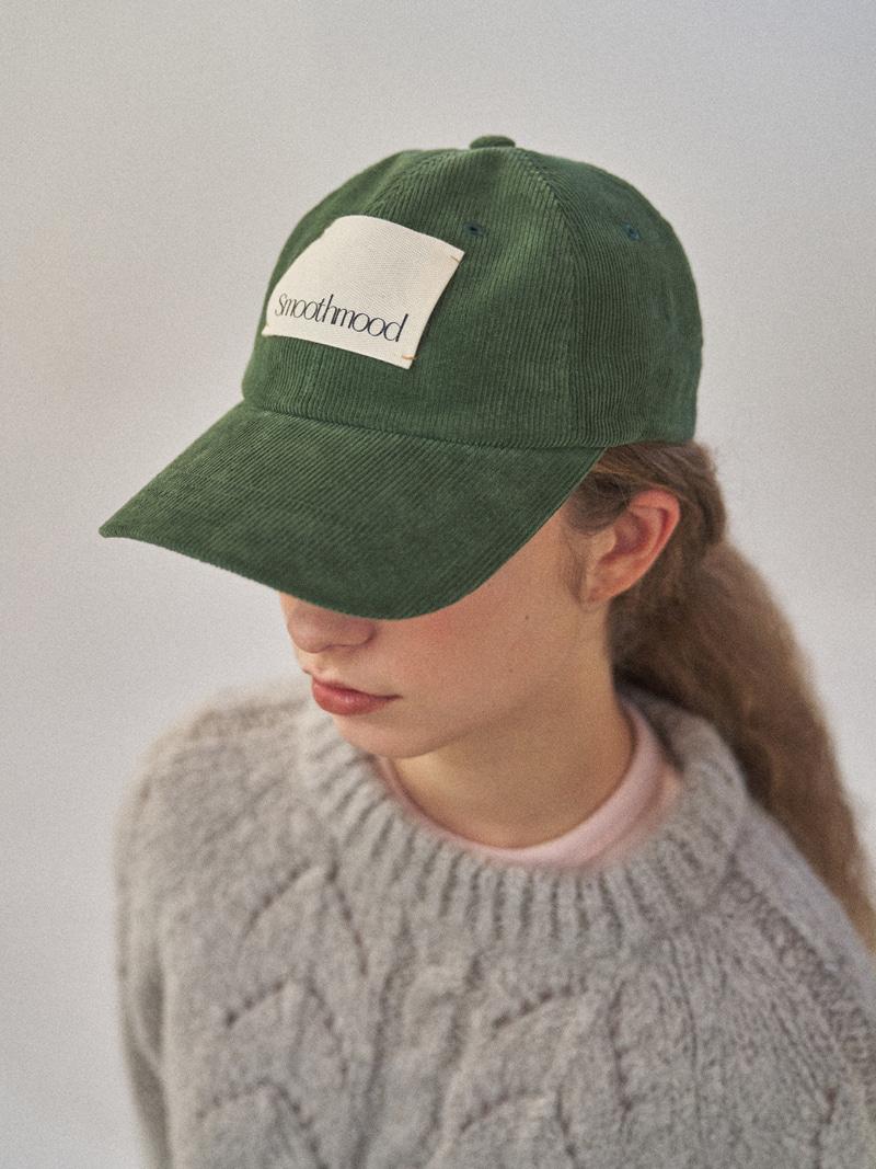 Green Corduroy Label Ball Cap (2nd)