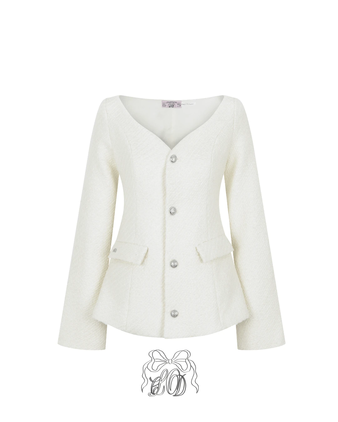 [♡MADE♡] clad tweed line & square jk