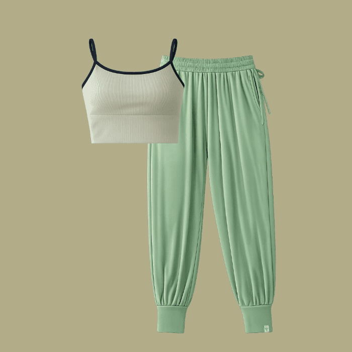 [이지 밸런스 그린 키트] 릴렉스 립 브라 콤비+머핀 요가 팬츠 SET