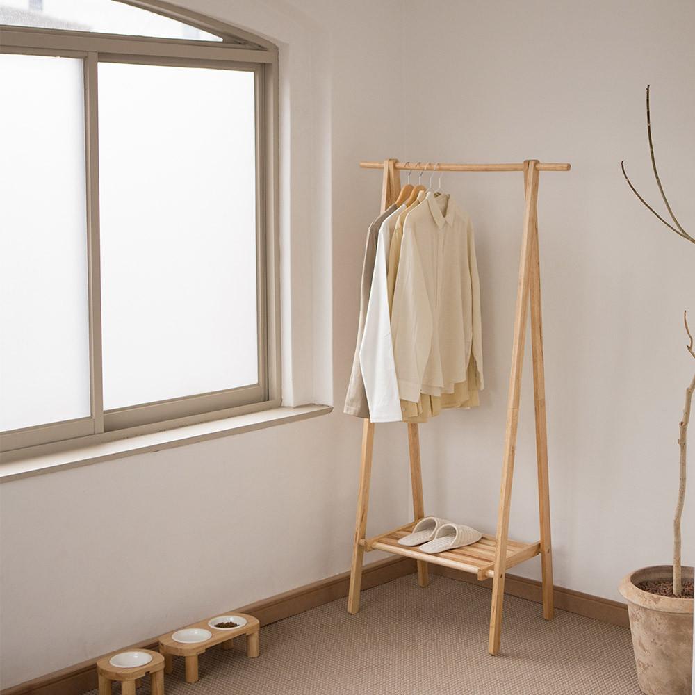 튼튼한 원목 우드 행거 접이식 스탠드 옷걸이 헹거