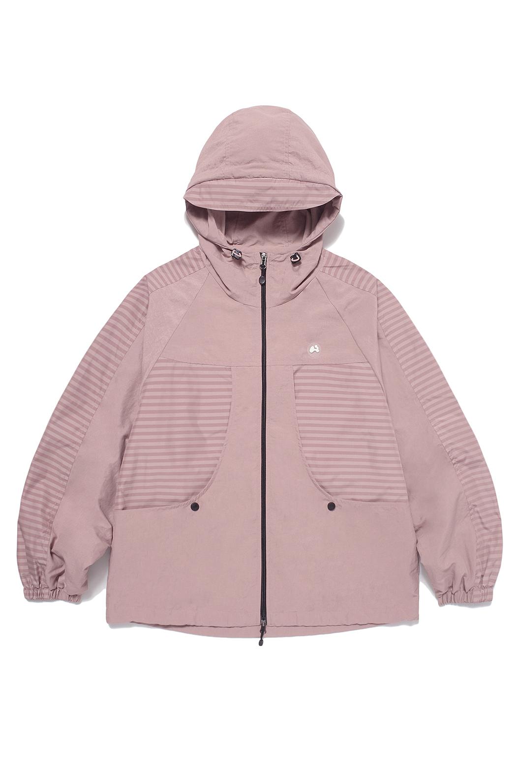 Stripe wind-breaker (Ash pink)