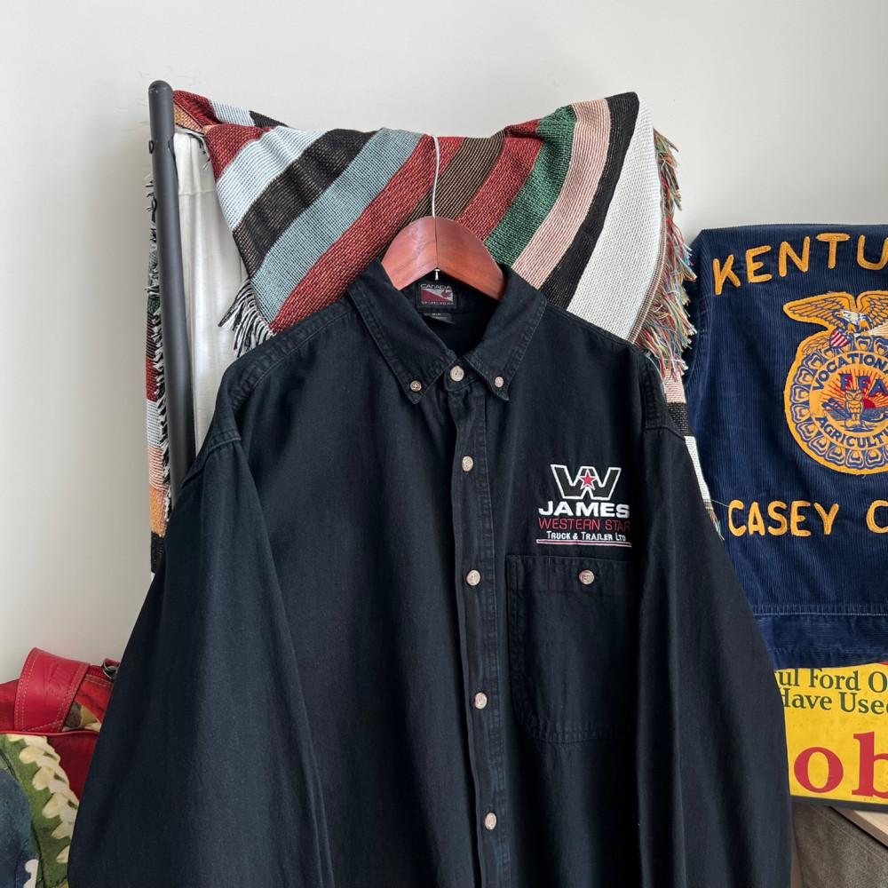 [L]90's USA 빈티지 블랙 웨스턴 워크셔츠