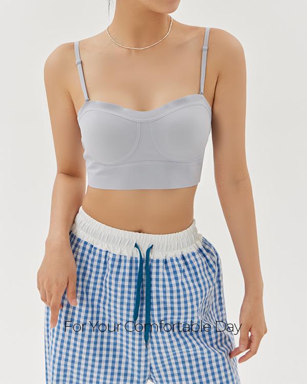 일체형 심리스 노와이어 브라탑