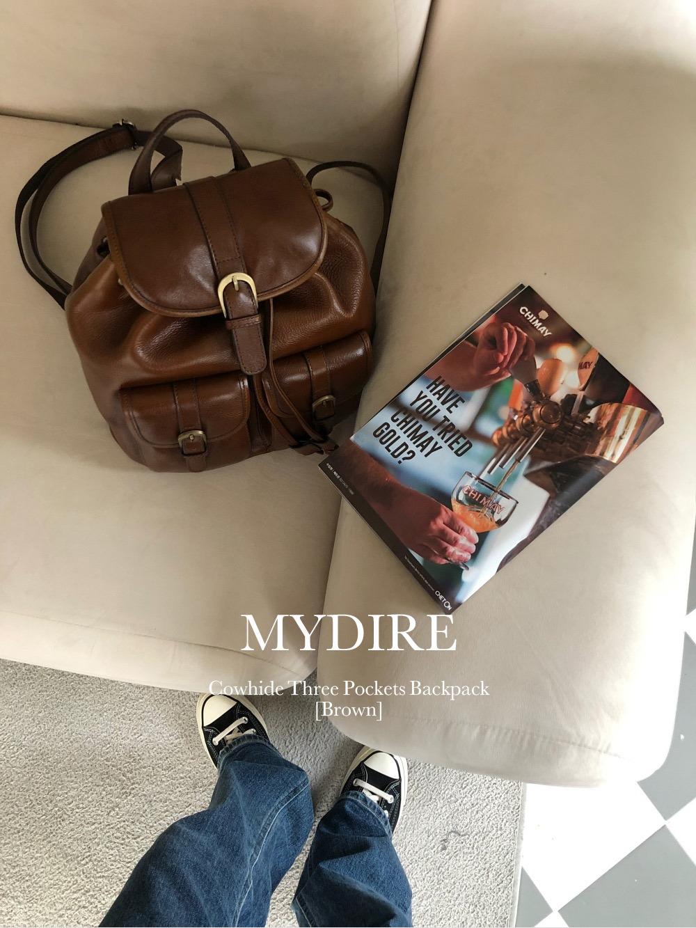 B급상품 소가죽 쓰리포켓 백팩 2color [교환 환불 불가]