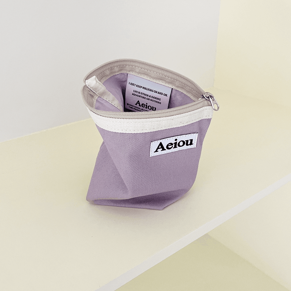 Aeiou Basic Pouch (M size) Red Bean Cream