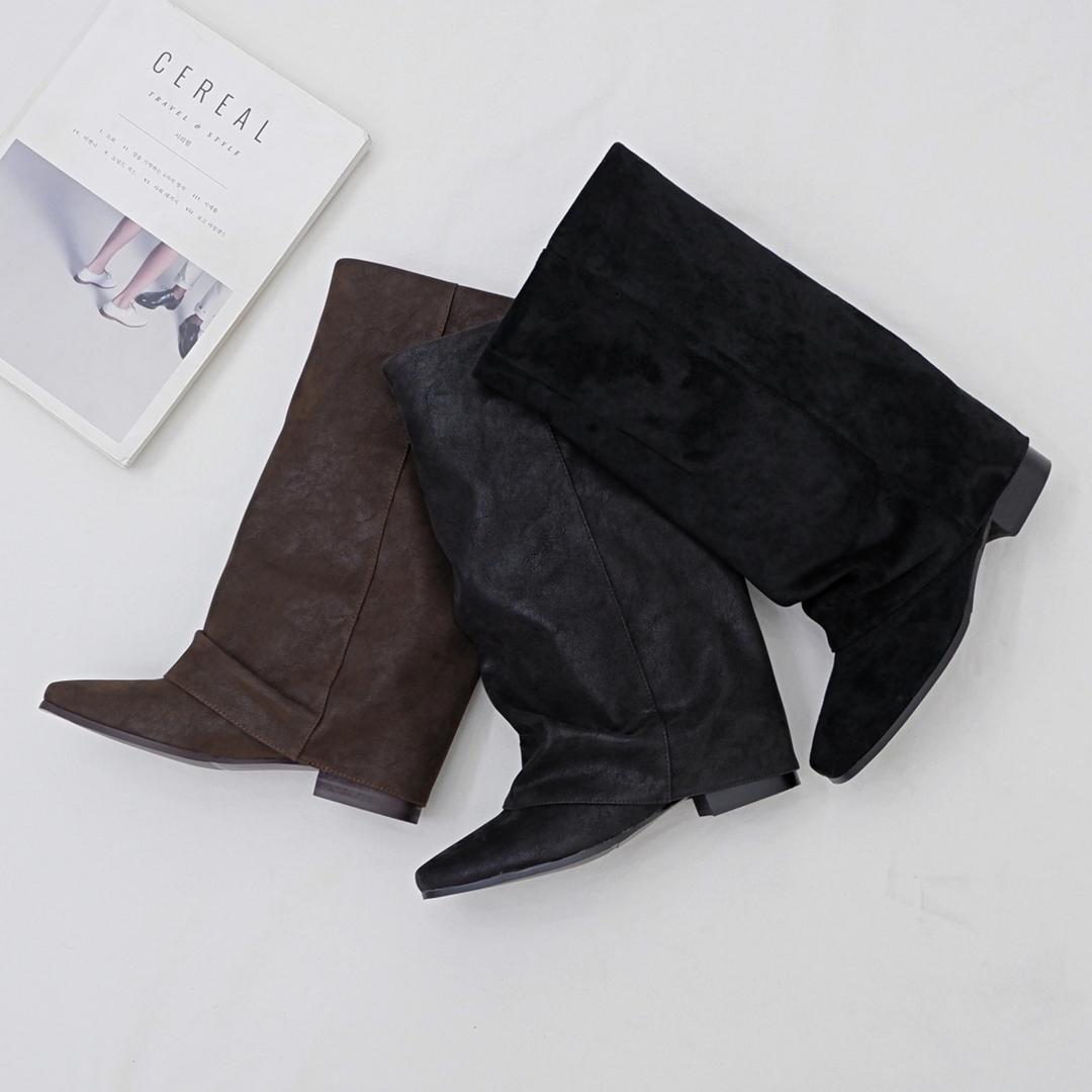 슈에스티 [최저가] 레이어드 워머 셔링 하프부츠 미들부츠 3cm