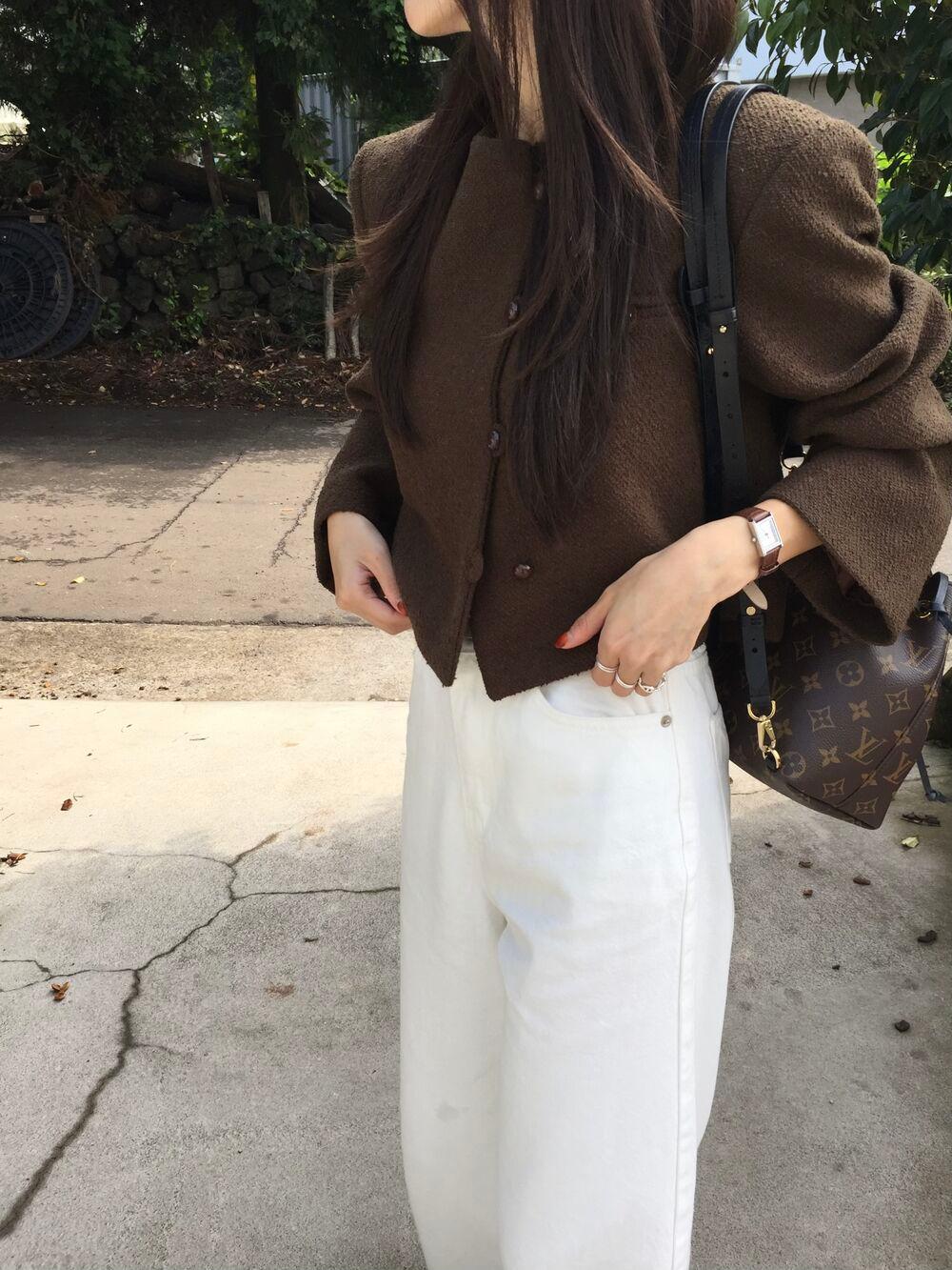 보우 트위드 자켓